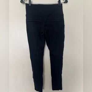Athleta Black Delancy Moto Tights Leggings